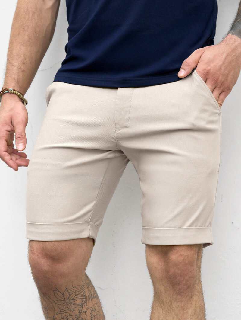 Noa Stretch Shorts - Beige