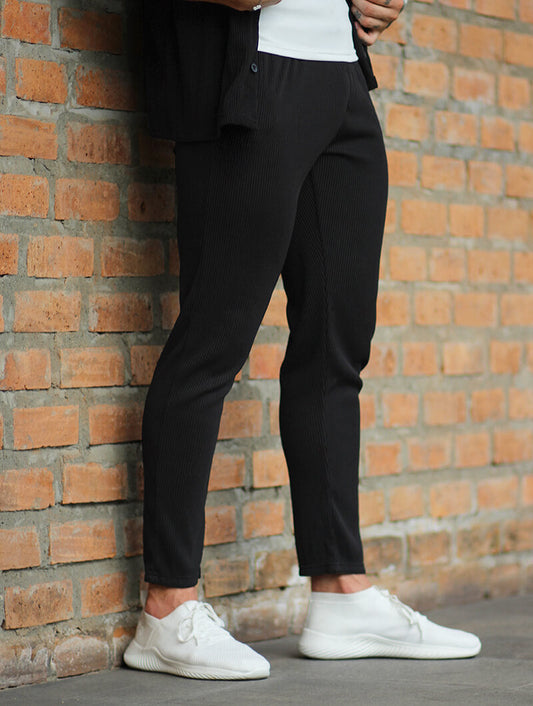 Bailey Ribbed Pants - Black